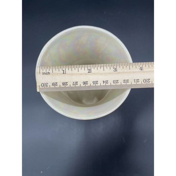 Vintage Iridescent Pearlescent Gold Lusterware Vase Hand Decorated 22KT 7” - Picture 9 of 11